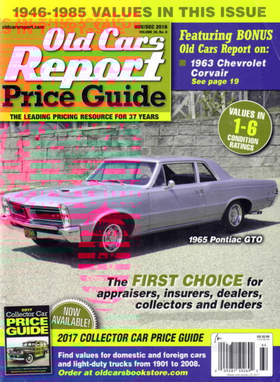 Old Cars Report Price Guide November 01, 2016 Issue Cover