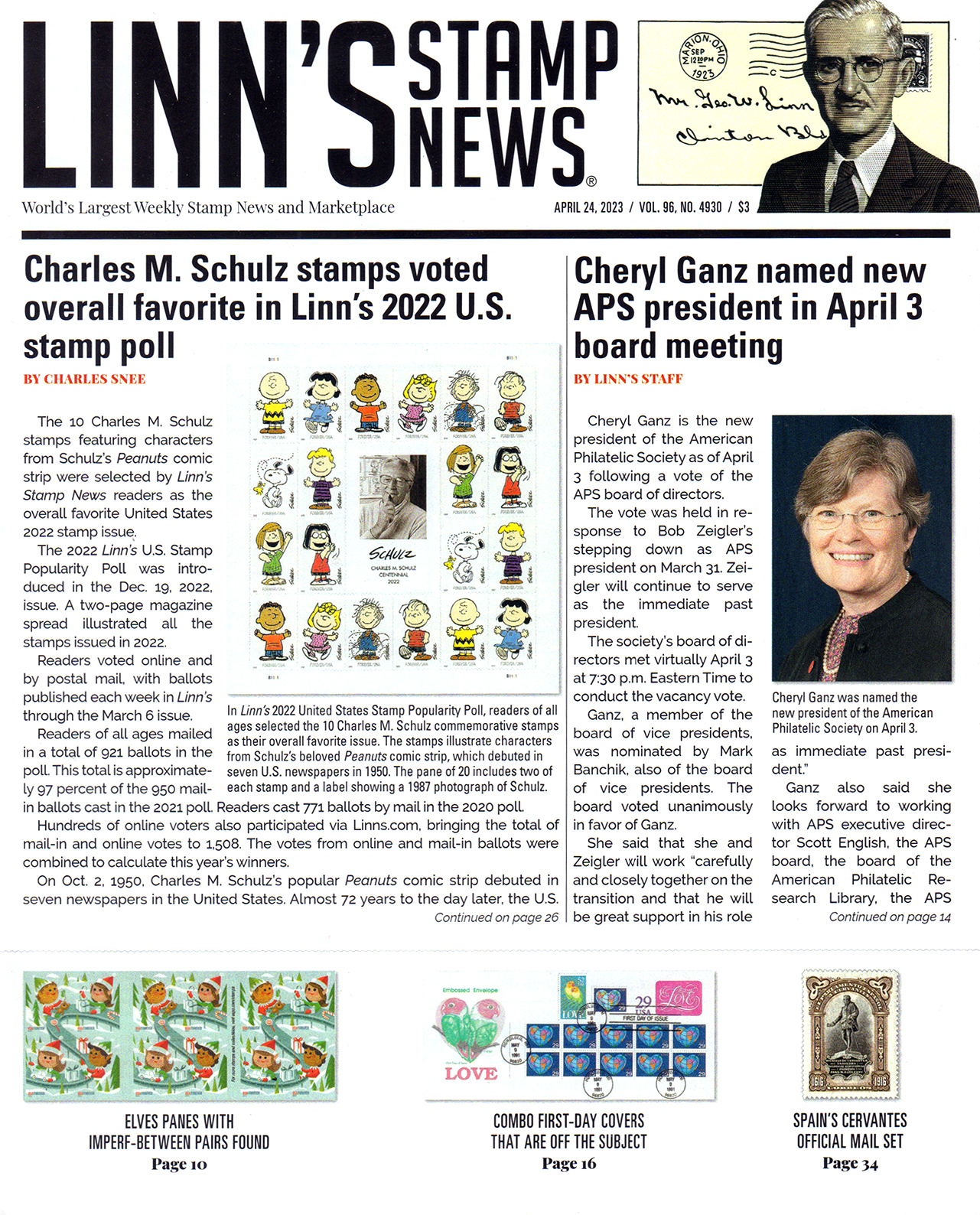 Linns-Stamp-News-Weekly April 24, 2023 Issue Cover