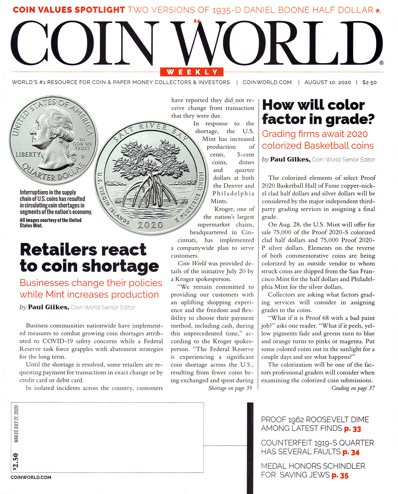 Coin-World-Weekly August 10, 2020 Issue Cover