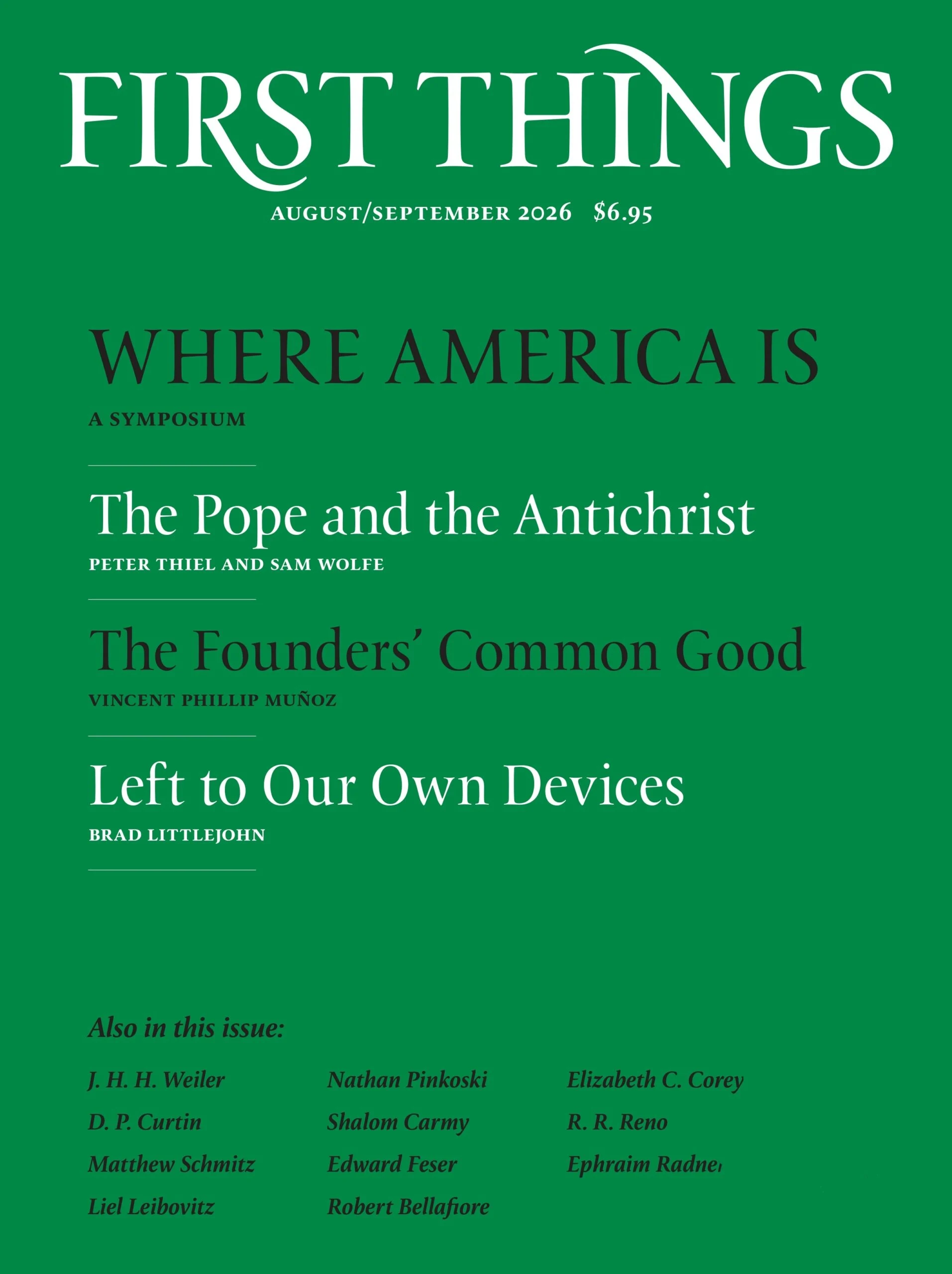 First-Things August 01, 2026 Issue Cover