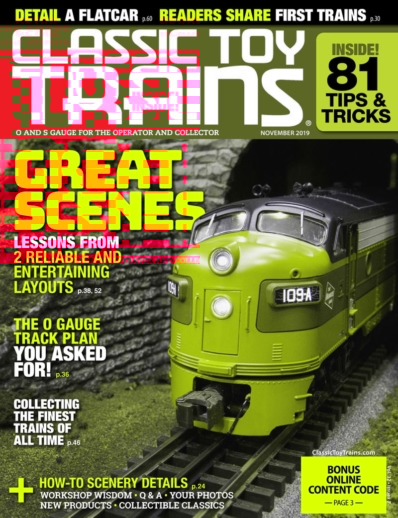 Classic Toy Trains November 01, 2019 Issue Cover