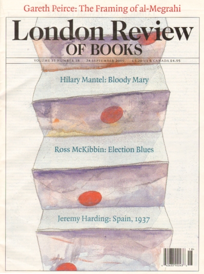 London Review Of Books September 01, 2009 Issue Cover