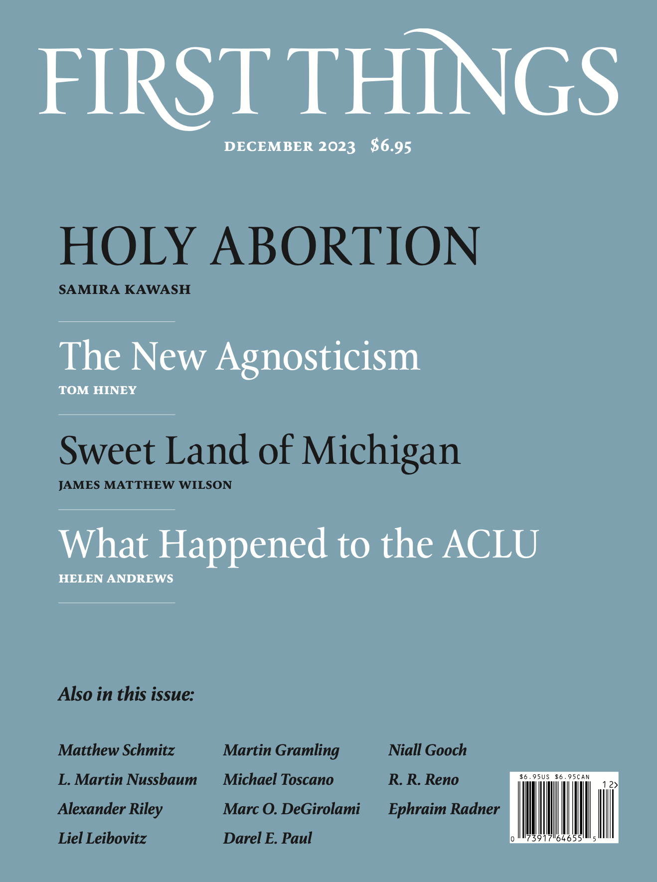 First-Things December 01, 2023 Issue Cover