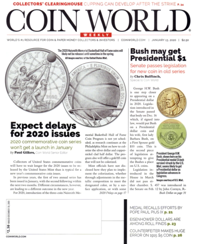 Coin World Weekly January 13, 2020 Issue Cover