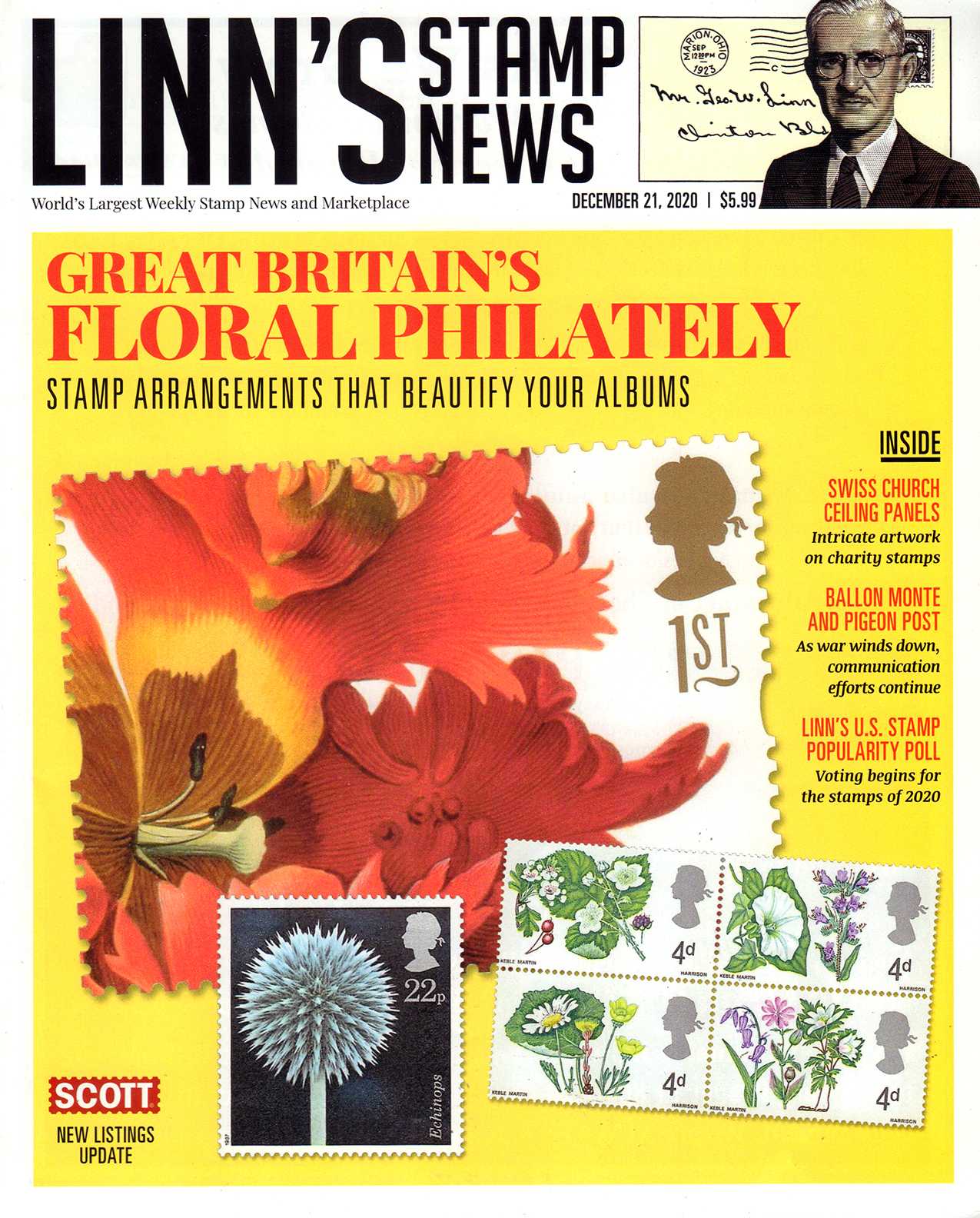 Linns-Stamp-News December 21, 2020 Issue Cover