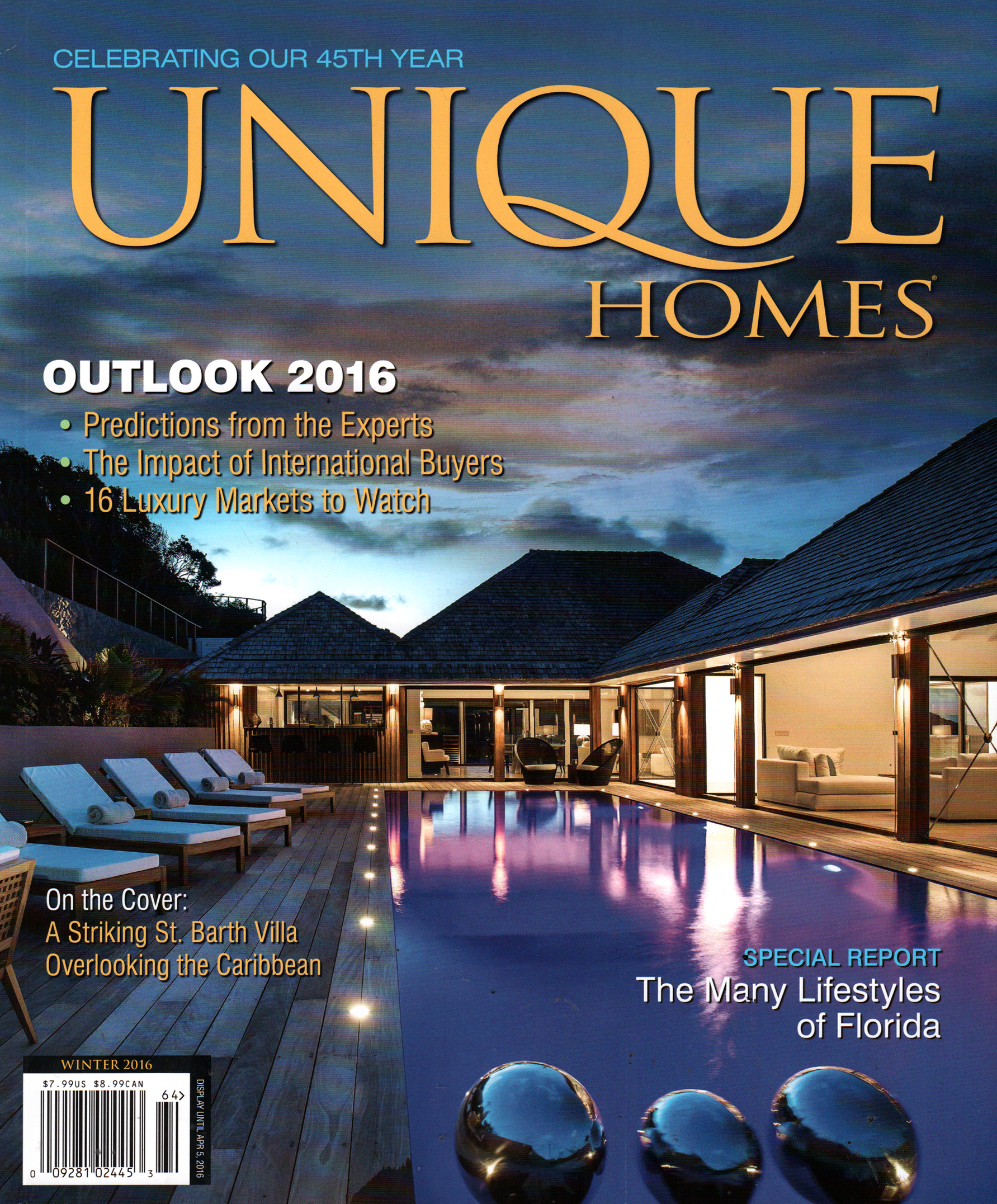 Unique-Homes January 01, 2016 Issue Cover