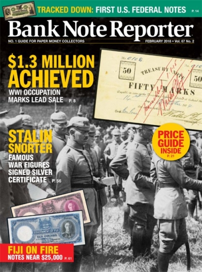 Bank Note Reporter February 01, 2018 Issue Cover