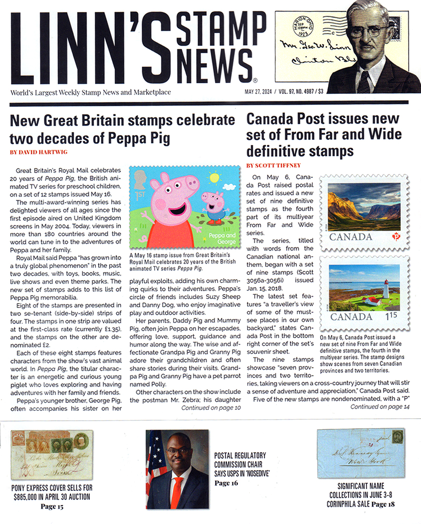 Linns-Stamp-News-Weekly May 27, 2024 Issue Cover