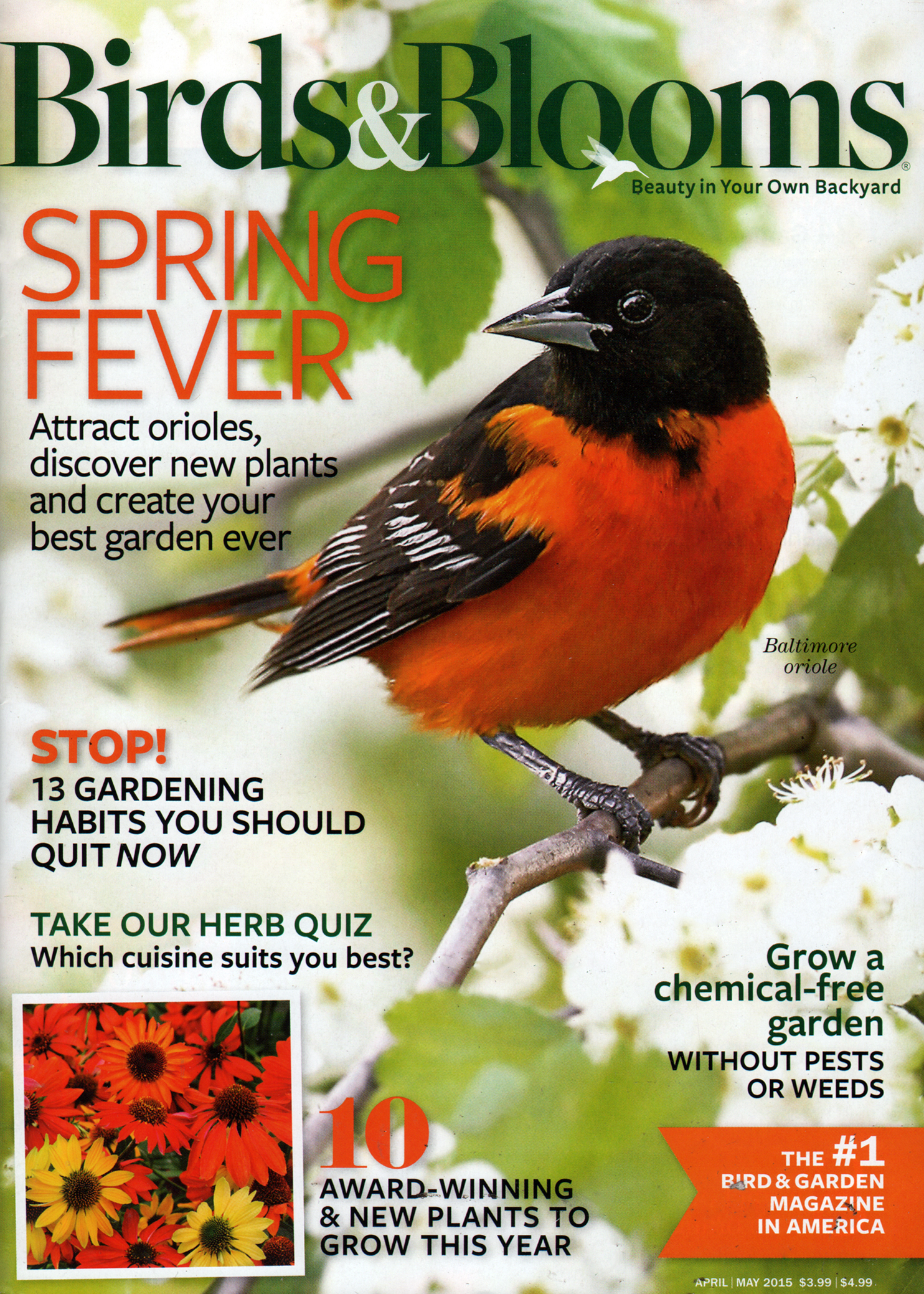 Birds-and-Blooms April 01, 2015 Issue Cover