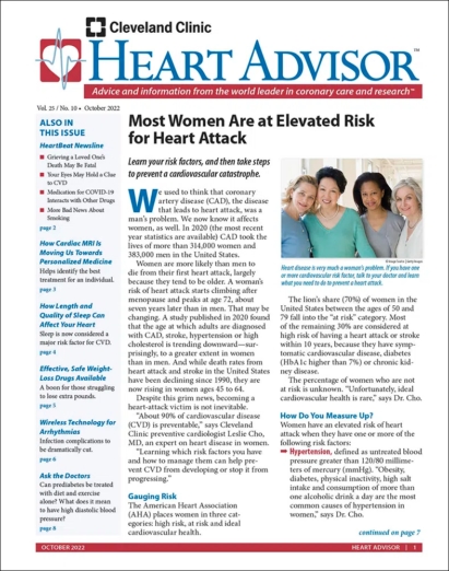 Heart Advisor October 01, 2022 Issue Cover