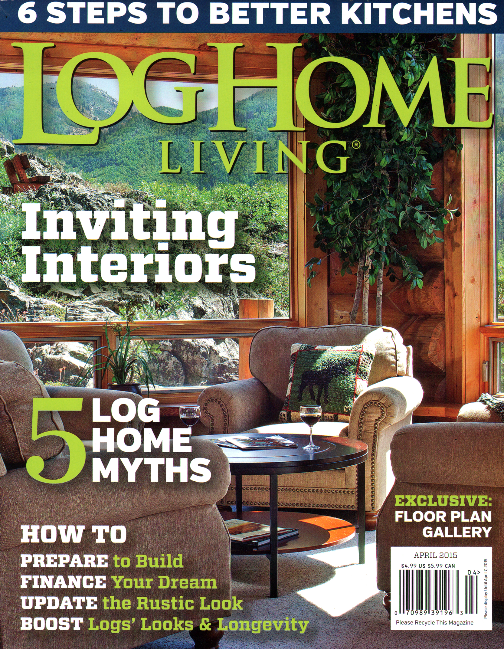 Log-and-Timber-Home-Living April 01, 2015 Issue Cover