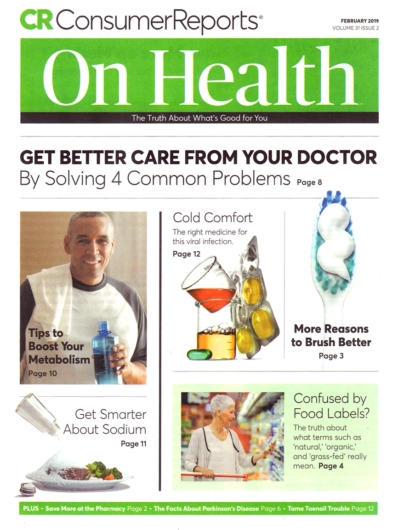 Consumer Reports On Health February 01, 2019 Issue Cover