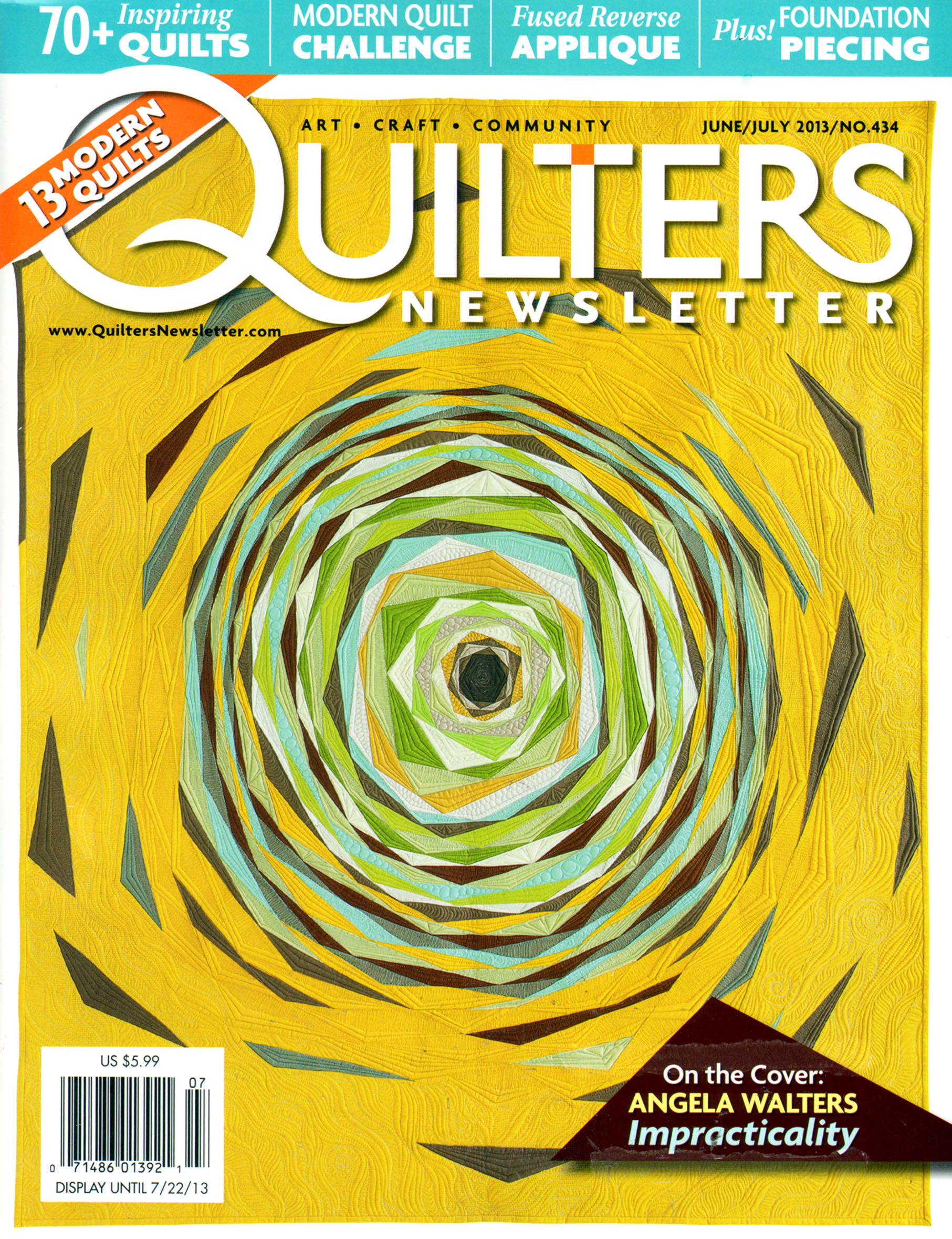 Quilters-Newsletter June 01, 2013 Issue Cover