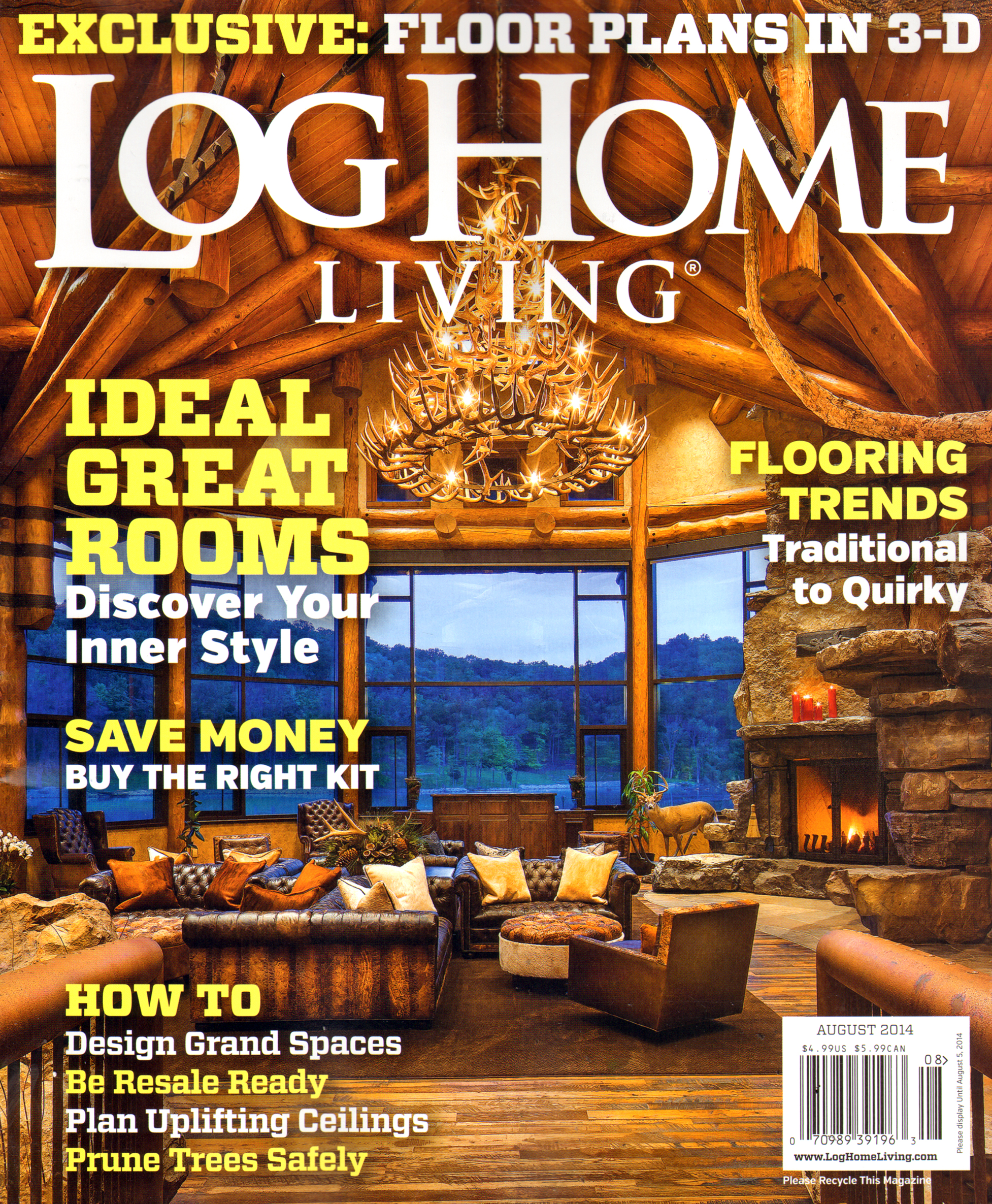 Log-and-Timber-Home-Living August 01, 2014 Issue Cover
