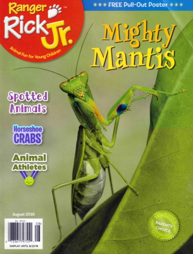 Ranger Rick Jr. August 01, 2016 Issue Cover