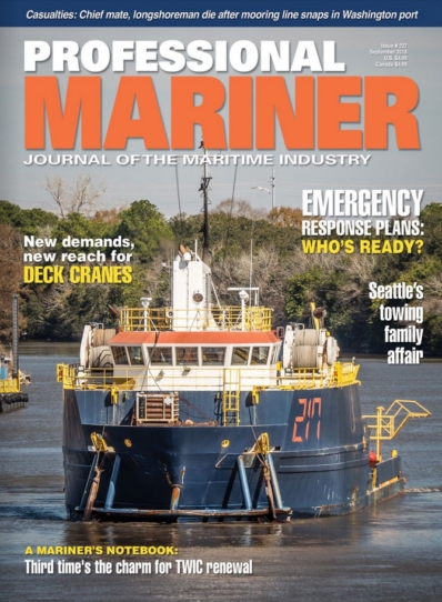 Professional Mariner September 01, 2018 Issue Cover