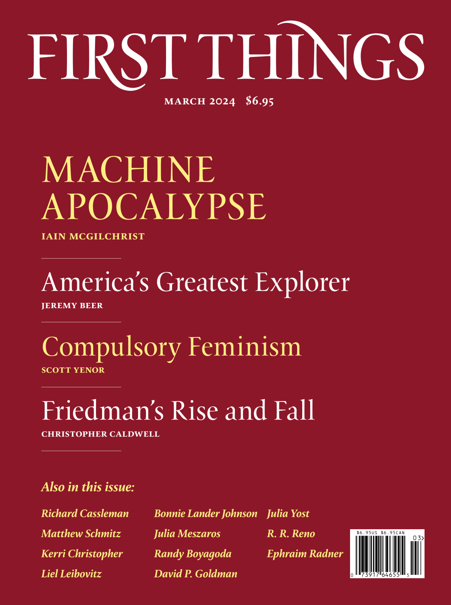 First-Things March 01, 2024 Issue Cover