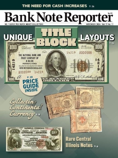 Bank Note Reporter November 01, 2024 Issue Cover