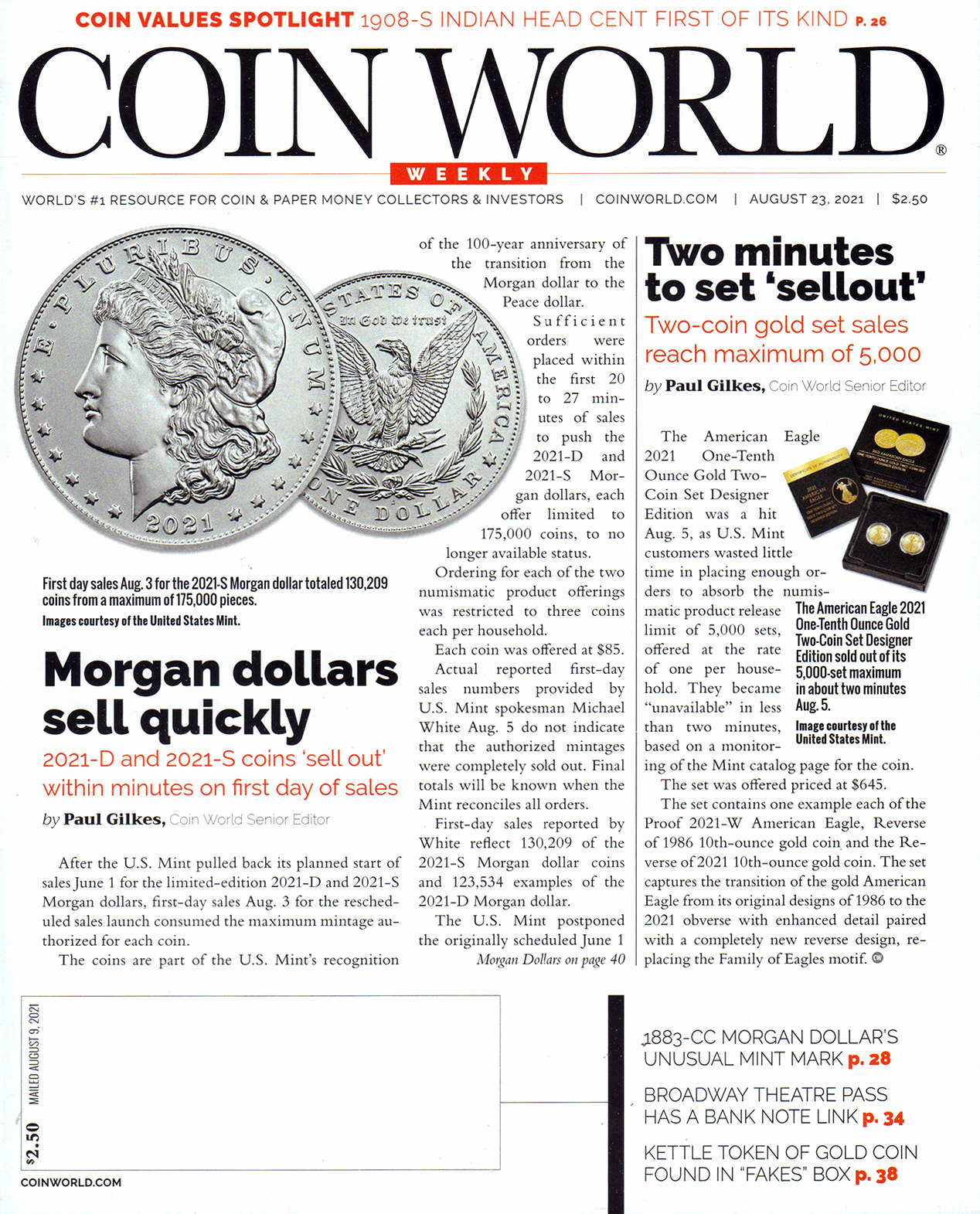 Coin-World-Weekly August 23, 2021 Issue Cover