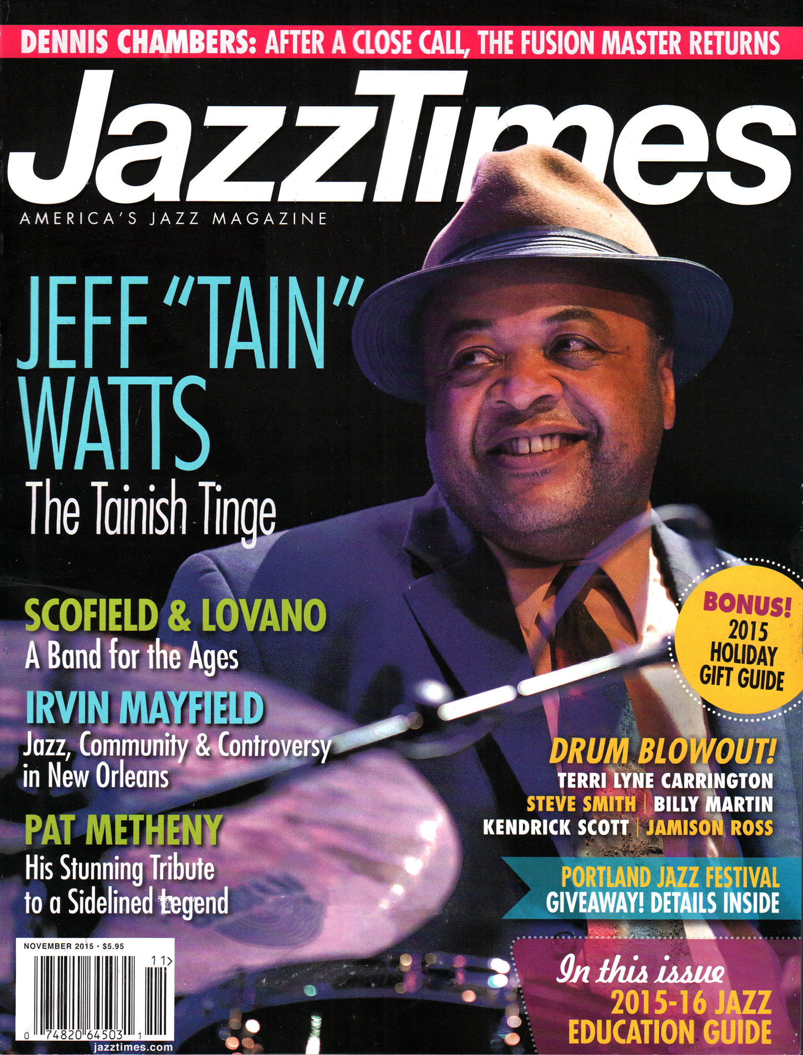 JazzTimes November 01, 2015 Issue Cover