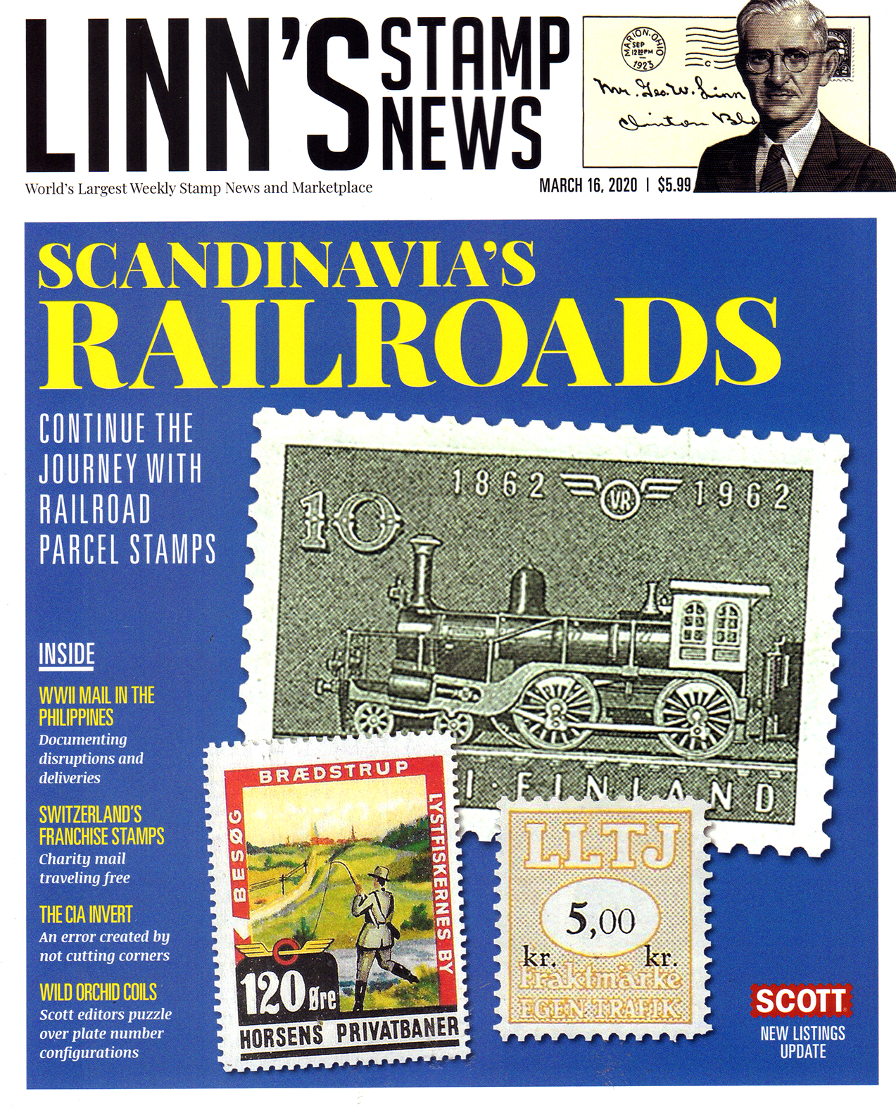 Linns-Stamp-News-Weekly March 16, 2020 Issue Cover