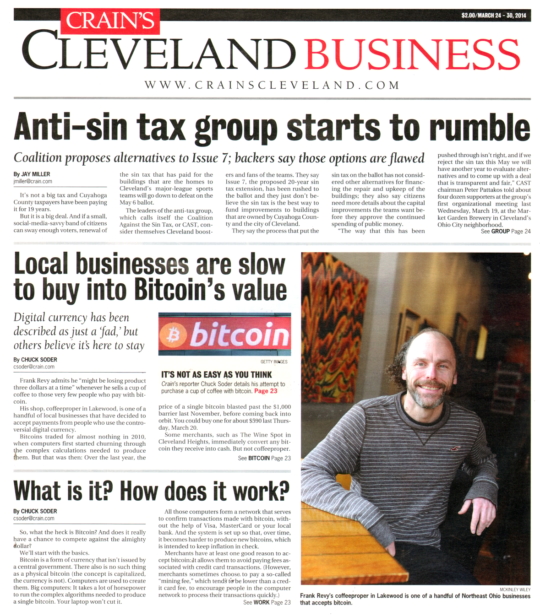 Crain's Cleveland Business March 24, 2014 Issue Cover
