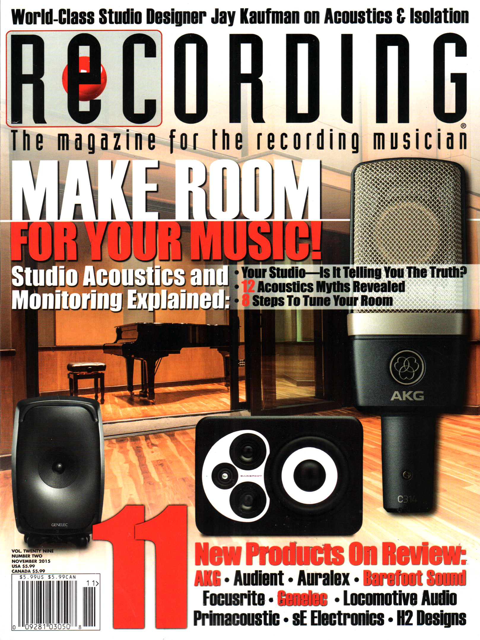 Recording-Magazine November 01, 2015 Issue Cover