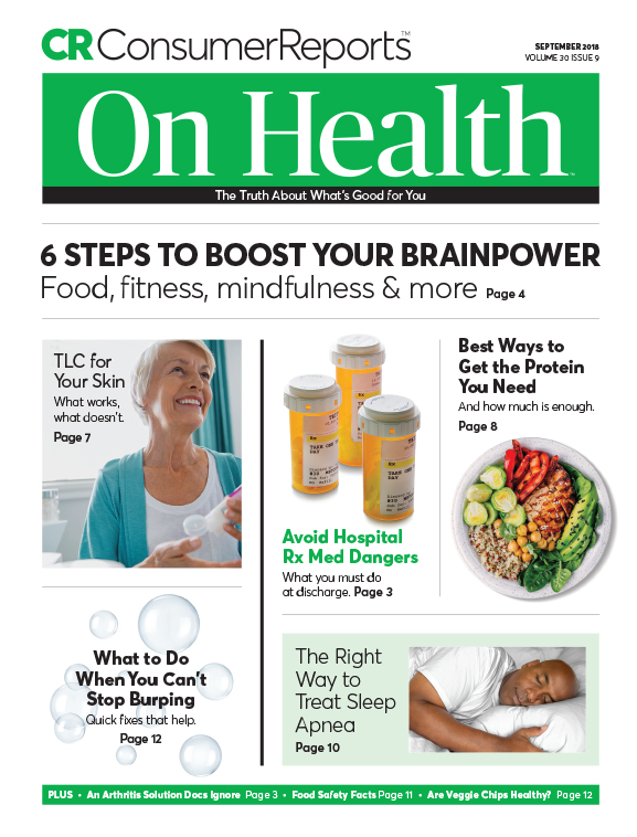 Consumer-Reports-On-Health September 01, 2018 Issue Cover