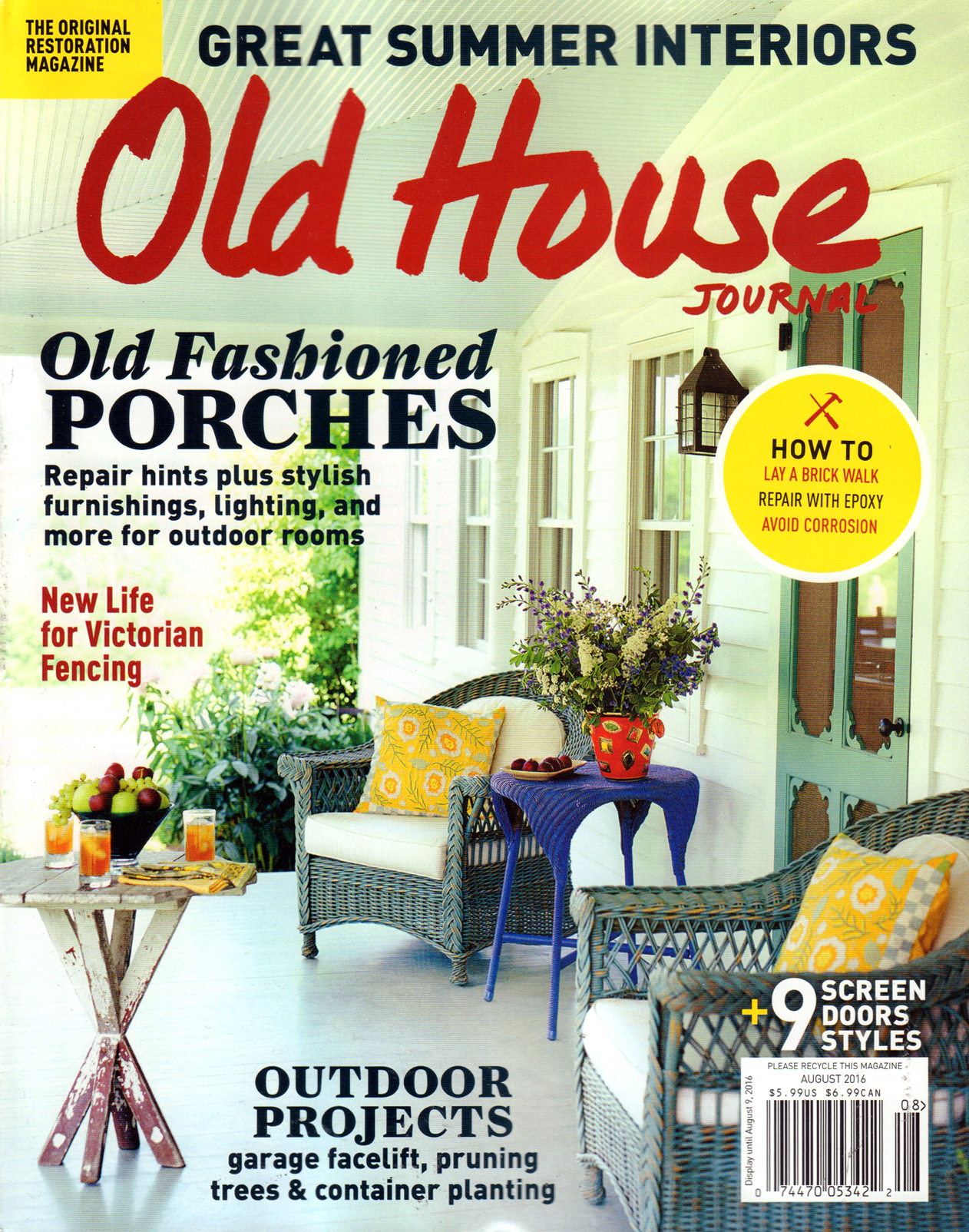Old-House-Journal August 01, 2016 Issue Cover