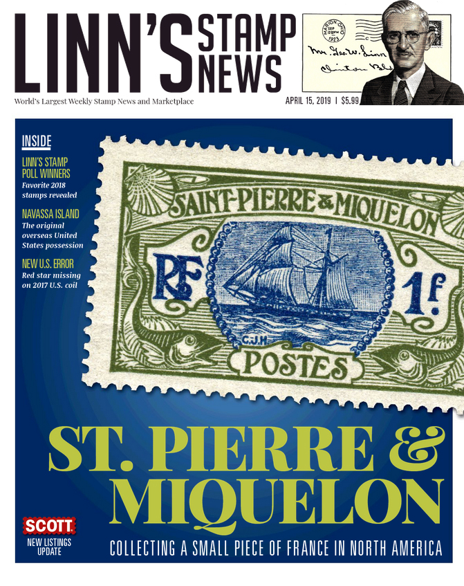 Linns-Stamp-News-Weekly April 15, 2019 Issue Cover
