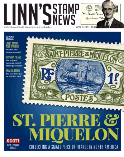 Linn's Stamp News Weekly April 15, 2019 Issue Cover