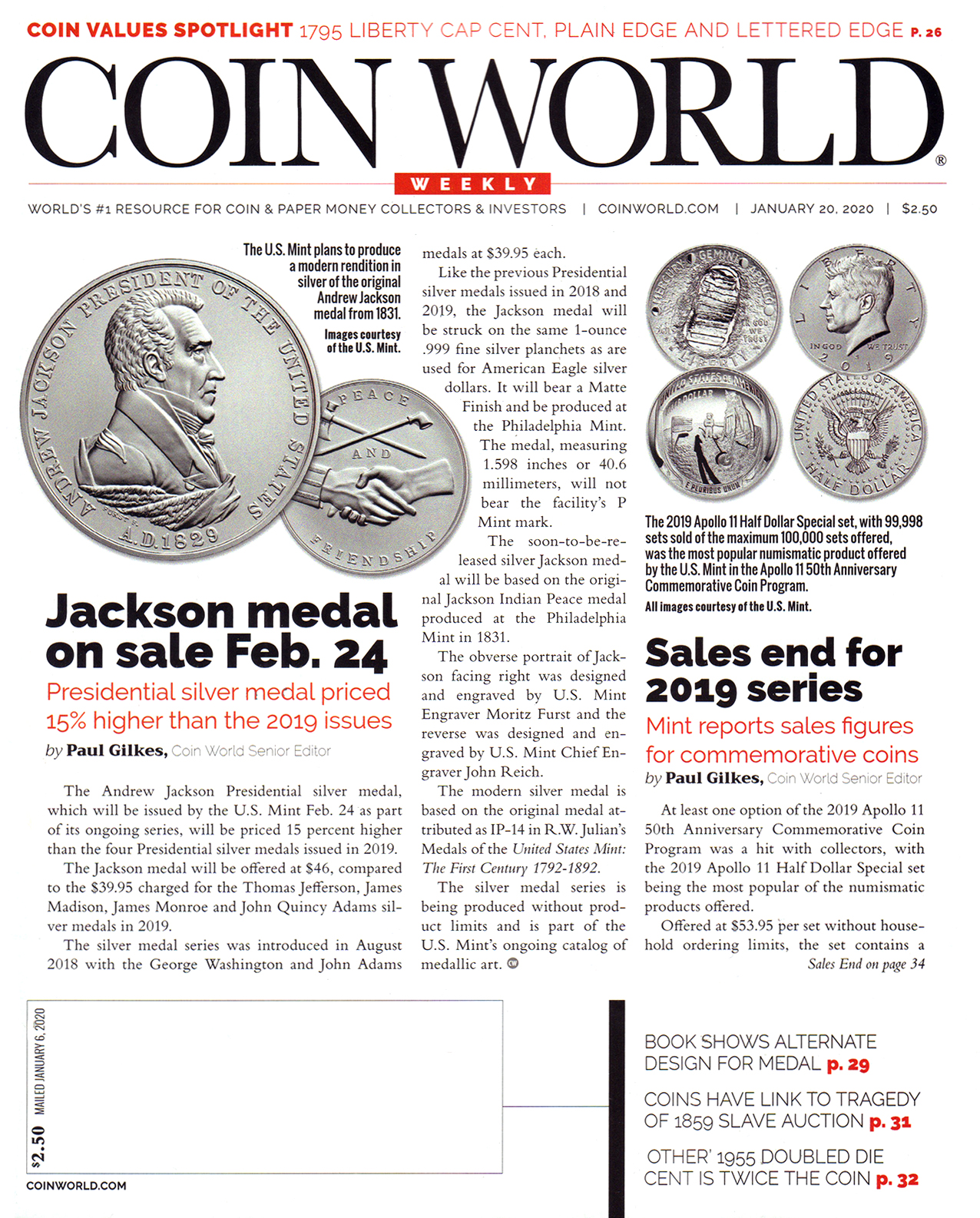 Coin-World-Weekly January 20, 2020 Issue Cover
