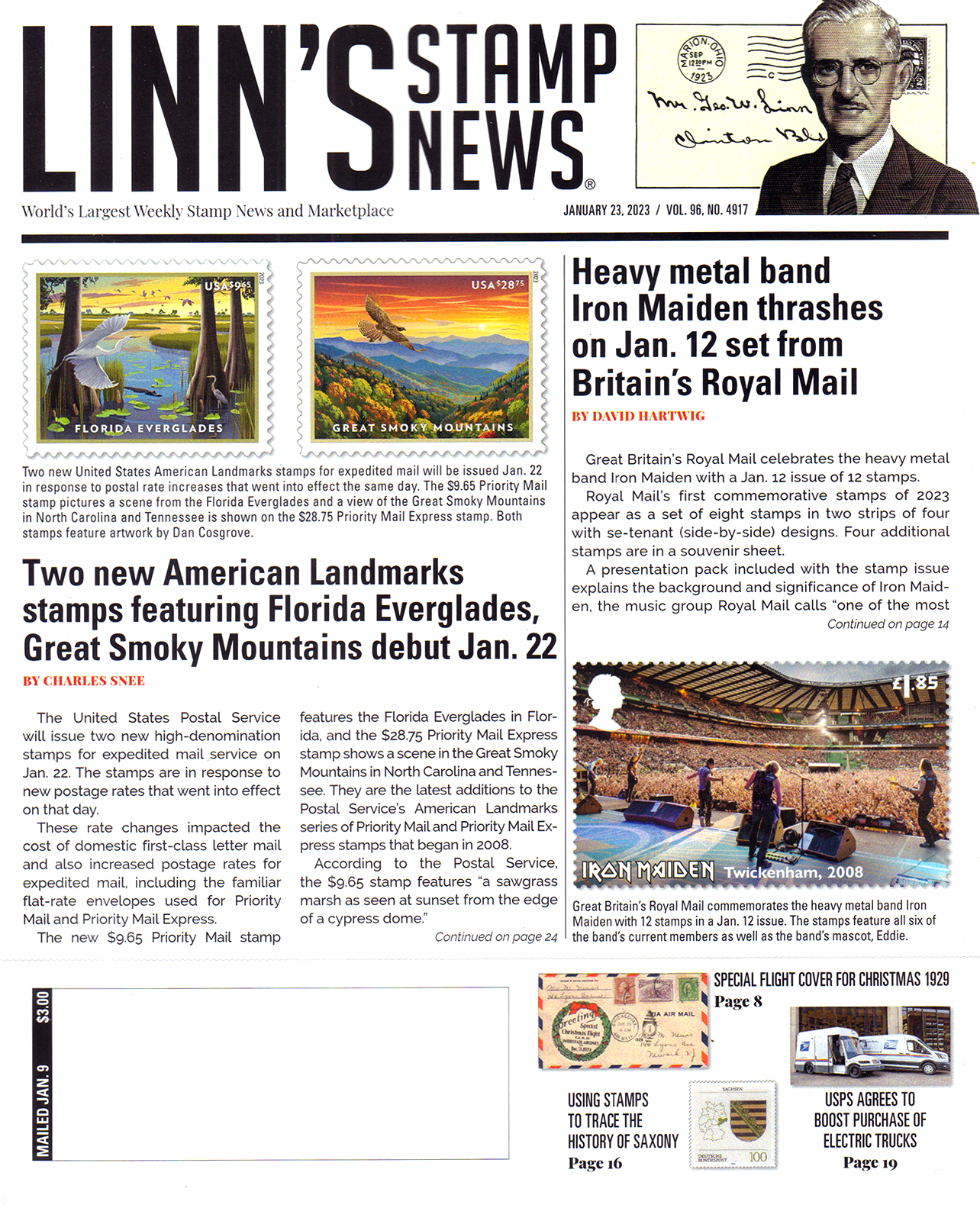 Linns-Stamp-News-Weekly January 23, 2023 Issue Cover