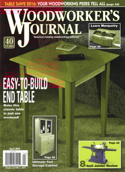 Woodworker's Journal April 01, 2016 Issue Cover