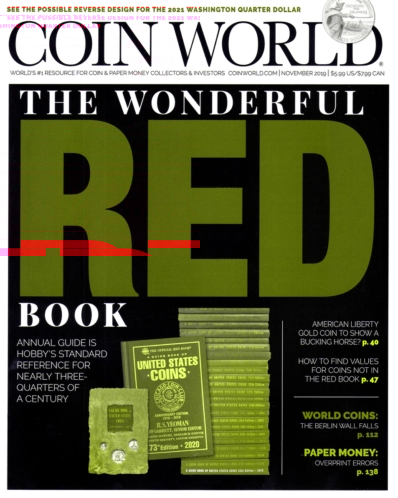 Coin World Monthly November 01, 2019 Issue Cover