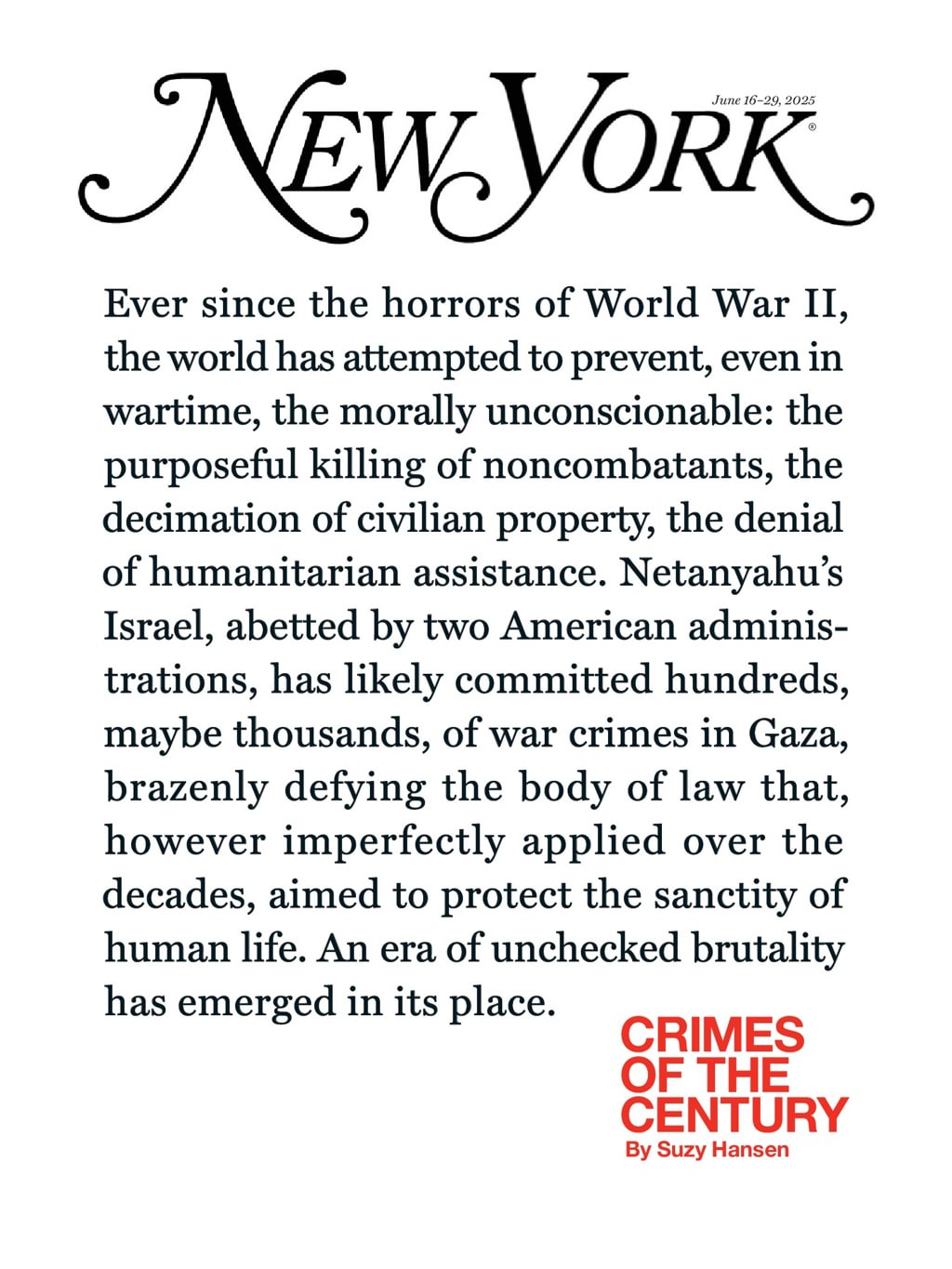 New-York-Magazine June 16, 2025 Issue Cover