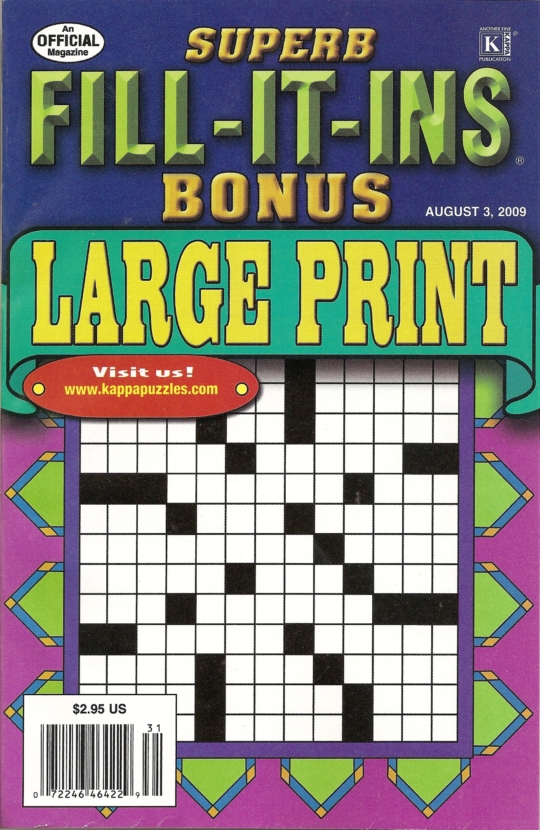 Superb Fill  It Ins - Large Print August 03, 2009 Issue Cover