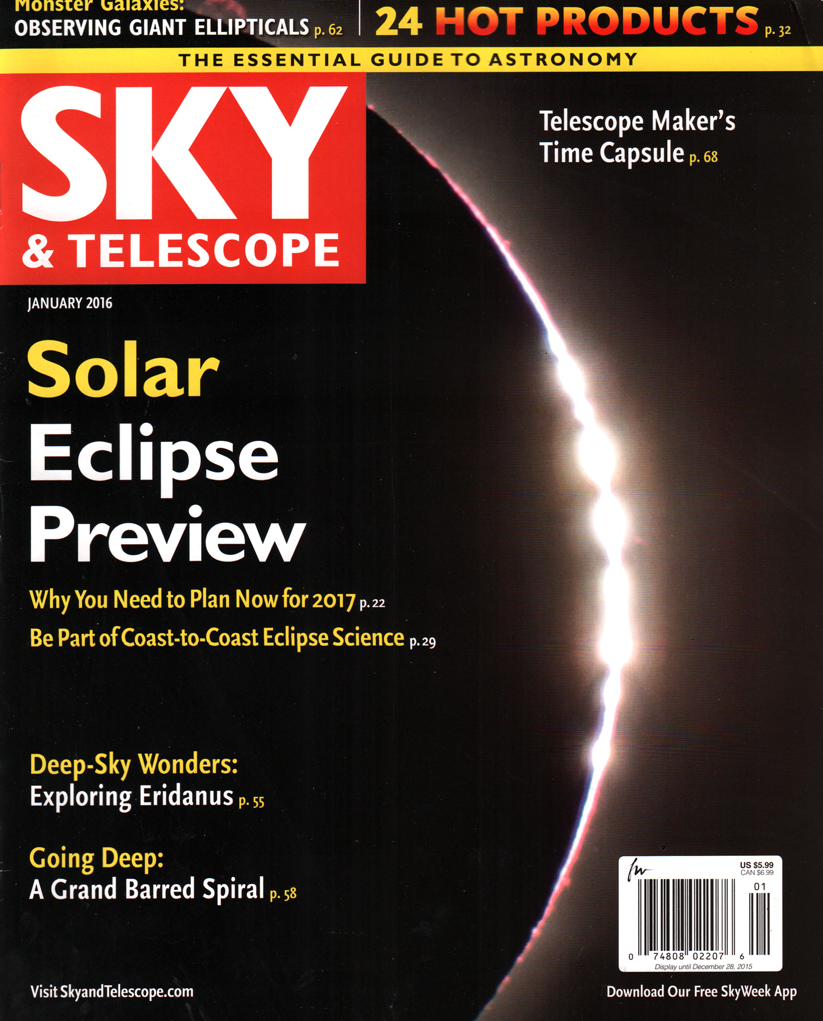 Sky-and-Telescope January 01, 2016 Issue Cover