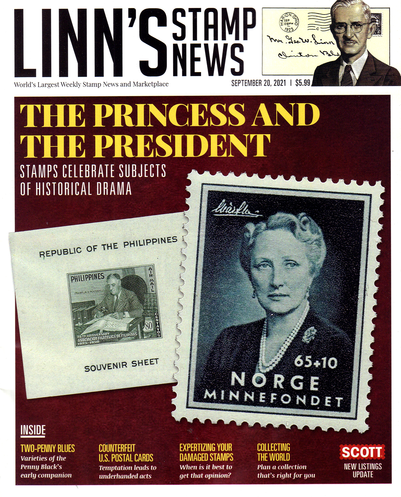 linns-stamp-news-weekly September 20, 2021 Issue Cover