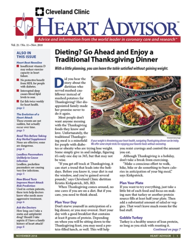 Heart Advisor November 01, 2018 Issue Cover