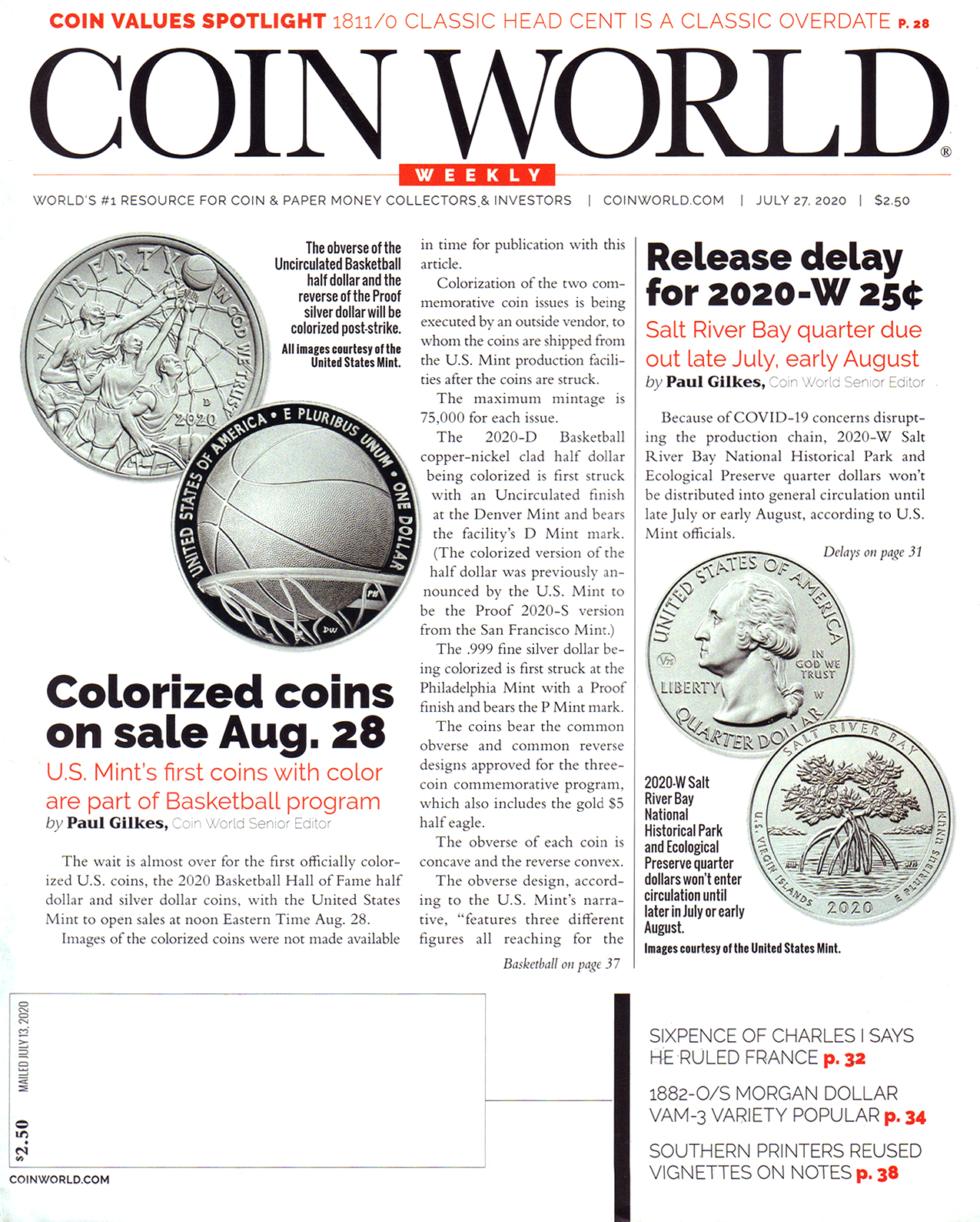 Coin-World-Weekly July 27, 2020 Issue Cover
