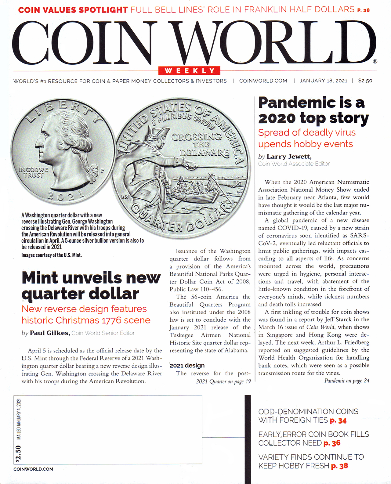 Coin-World-Weekly January 18, 2021 Issue Cover