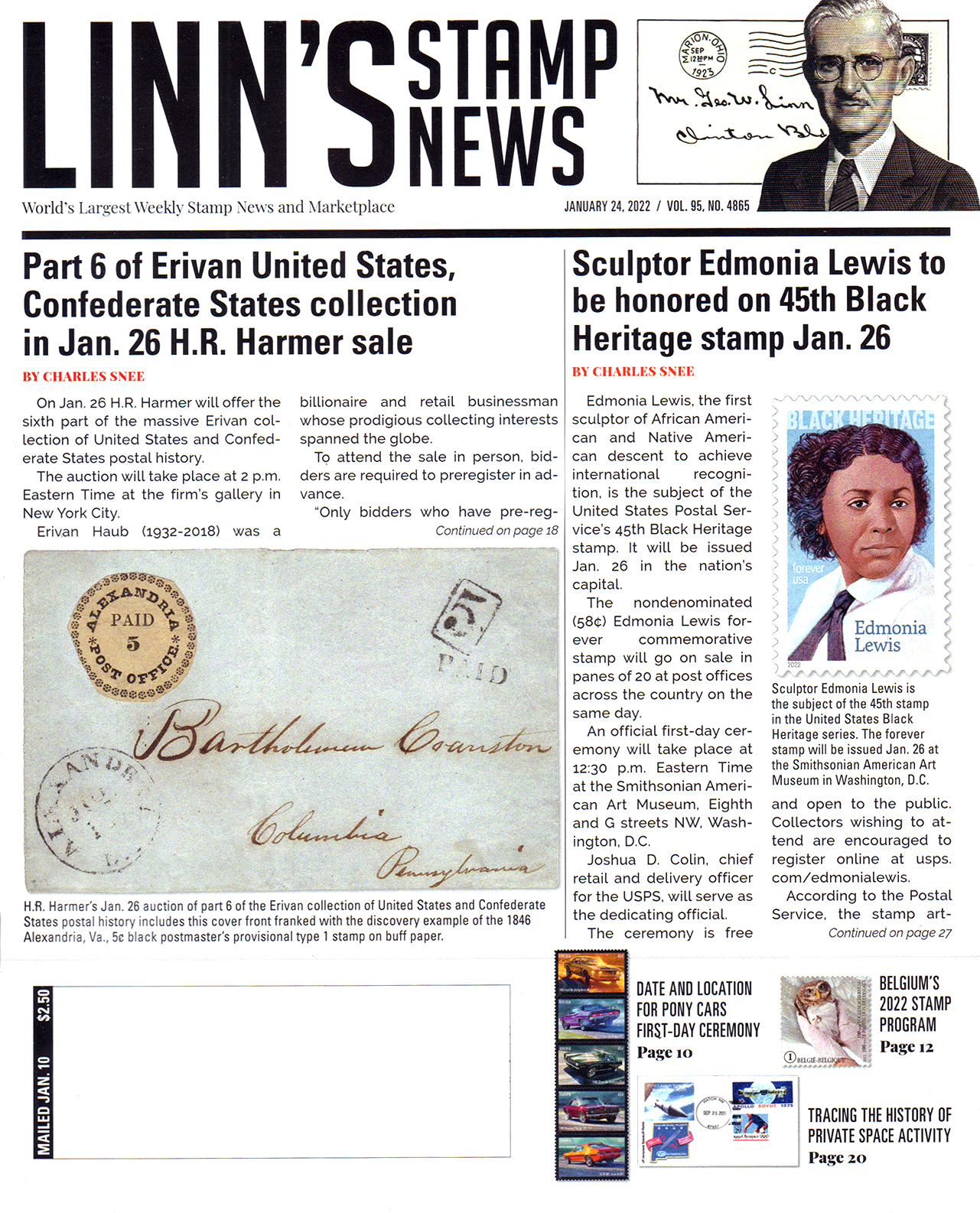 Linns-Stamp-News-Weekly January 24, 2022 Issue Cover