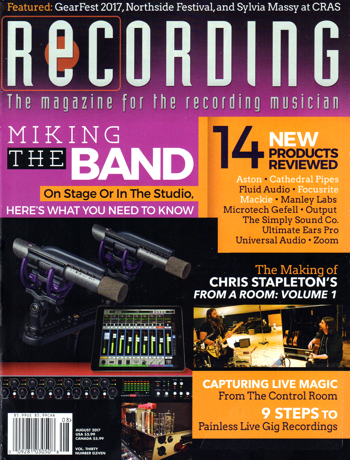 Recording-Magazine August 01, 2017 Issue Cover