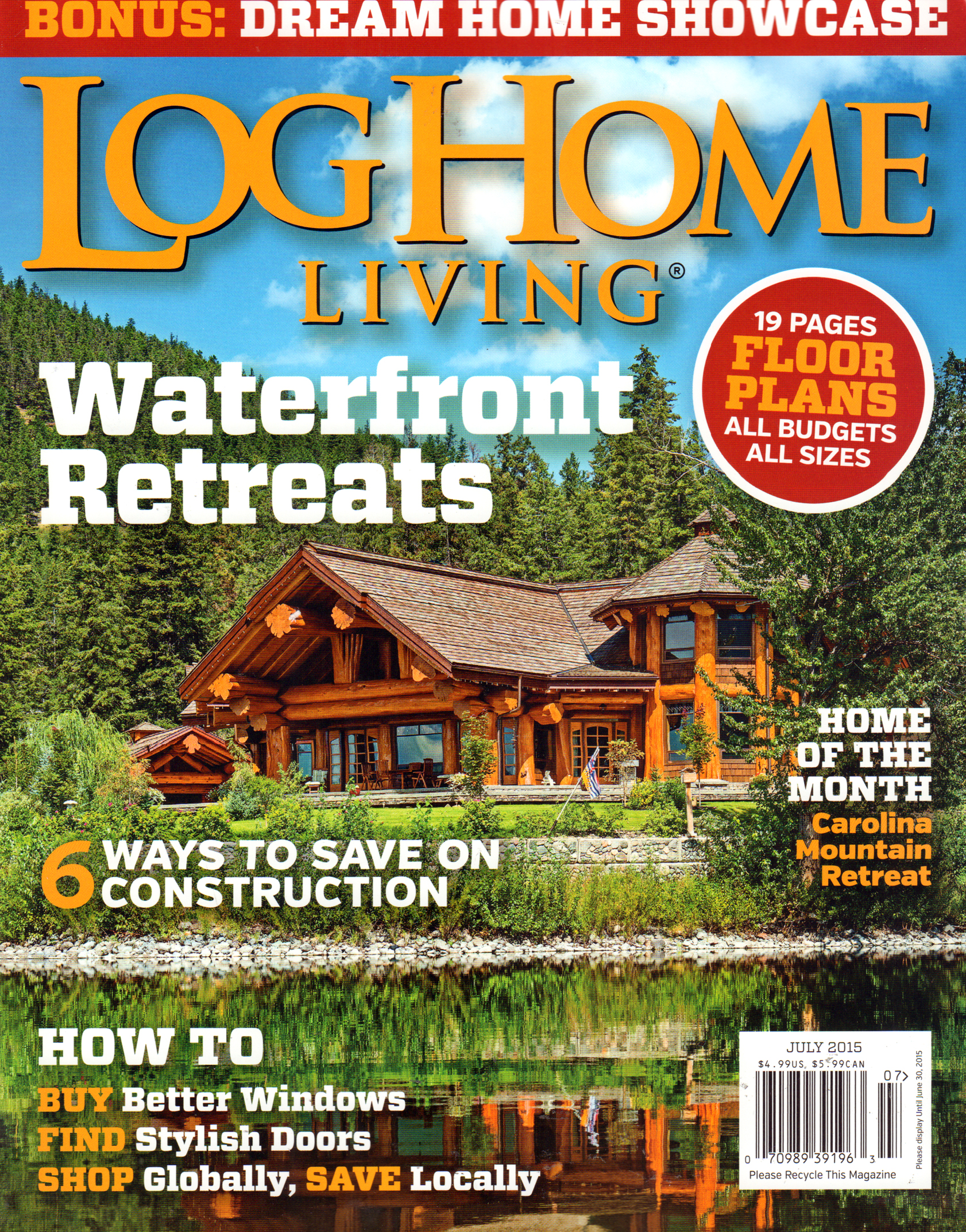 Log-and-Timber-Home-Living July 01, 2015 Issue Cover