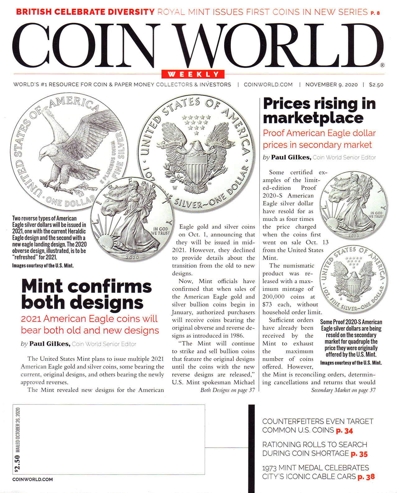 Coin-World-Weekly November 09, 2020 Issue Cover