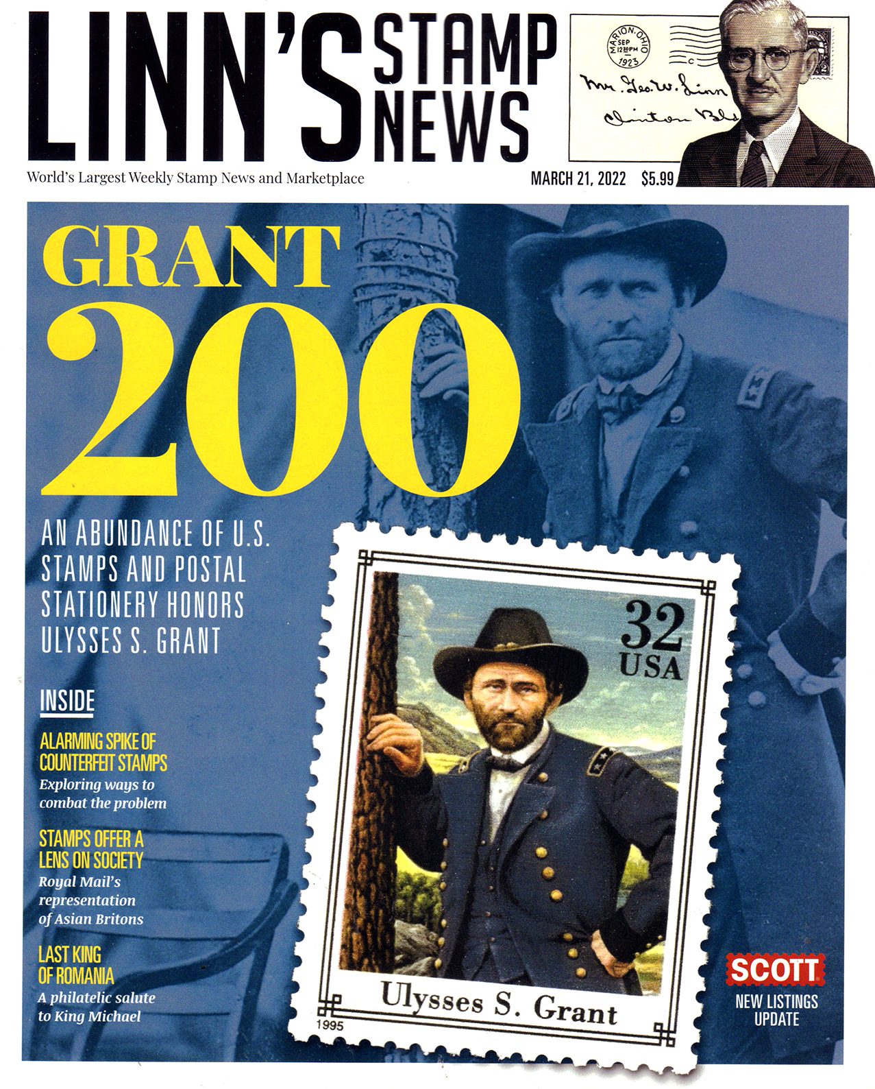 Linns-Stamp-News-Weekly March 21, 2022 Issue Cover