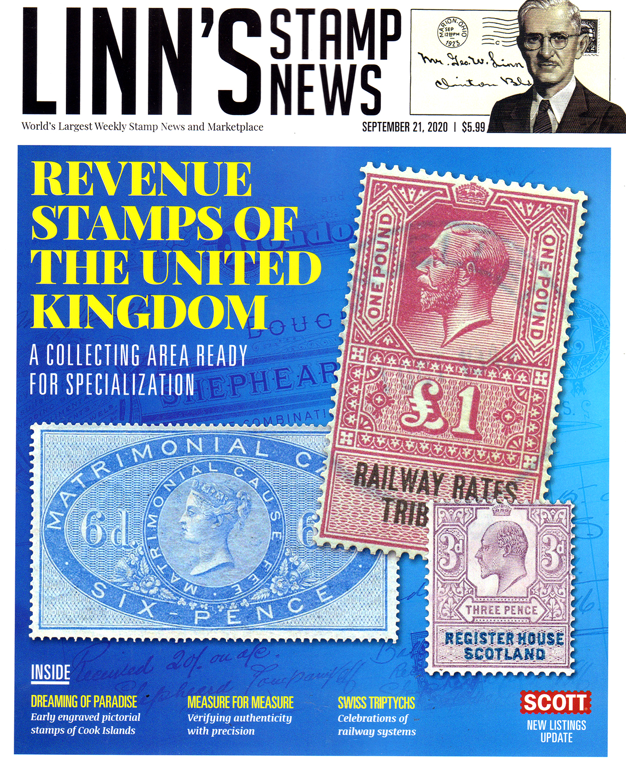 Linns-Stamp-News September 21, 2020 Issue Cover