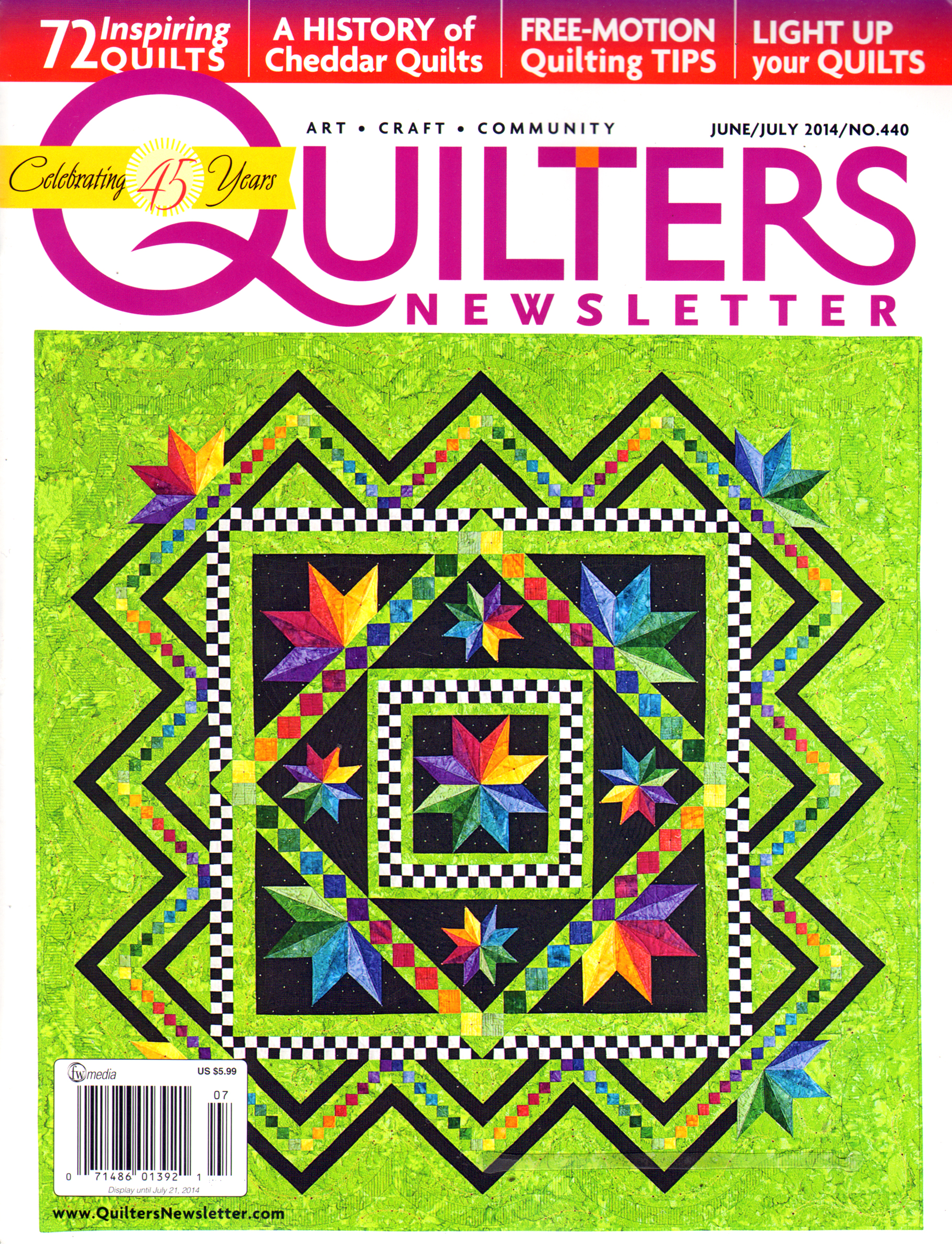Quilters-Newsletter June 01, 2014 Issue Cover