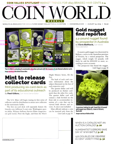 Coin World Weekly August 19, 2019 Issue Cover